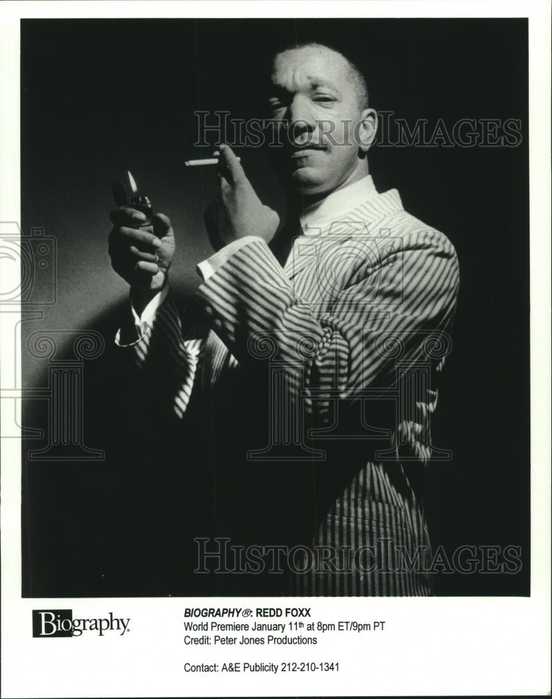 Press Photo Biography profiles actor Redd Foxx on A&amp;E Telvision - tup02555 - Historic Images