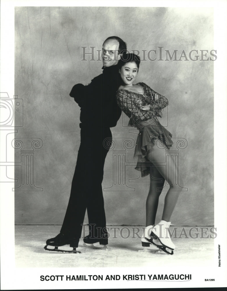 1996 Press Photo Ice skaters Scott Hamilton and Kristi Yamaguchi - tup02688 - Historic Images