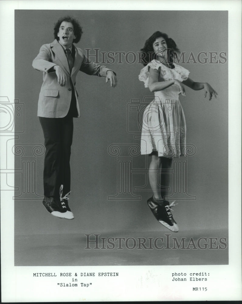 Press Photo Tap dancers Mitchell Rose &amp; Diane Epstein in &quot;Slalom Tap&quot; - Historic Images