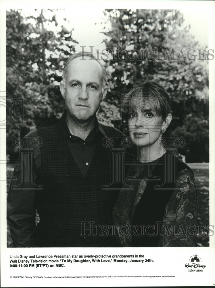 1993 Press Photo Linda Gray &amp; Lawrence Pressman in To My Daughter, With Love - Historic Images