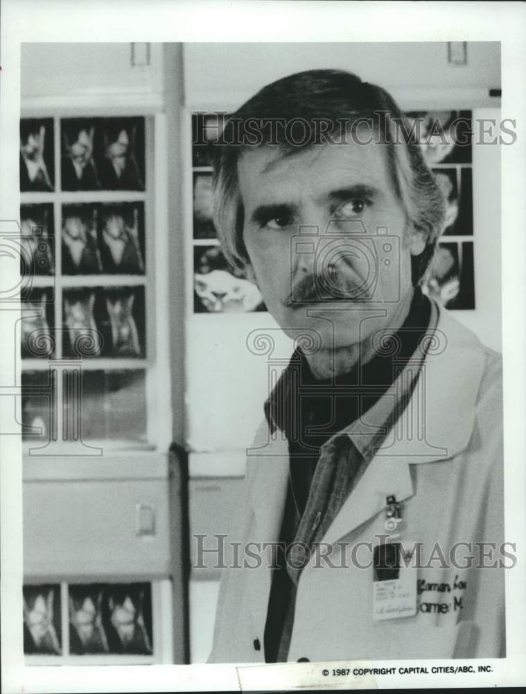 1987 Press Photo Dennis Weaver stars in &quot;Buck James&quot; on ABC Television- Historic Images