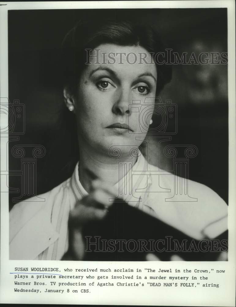 Press Photo Susan Wooldridge stars in "Dead Man's Folly" on CBS - Historic Images