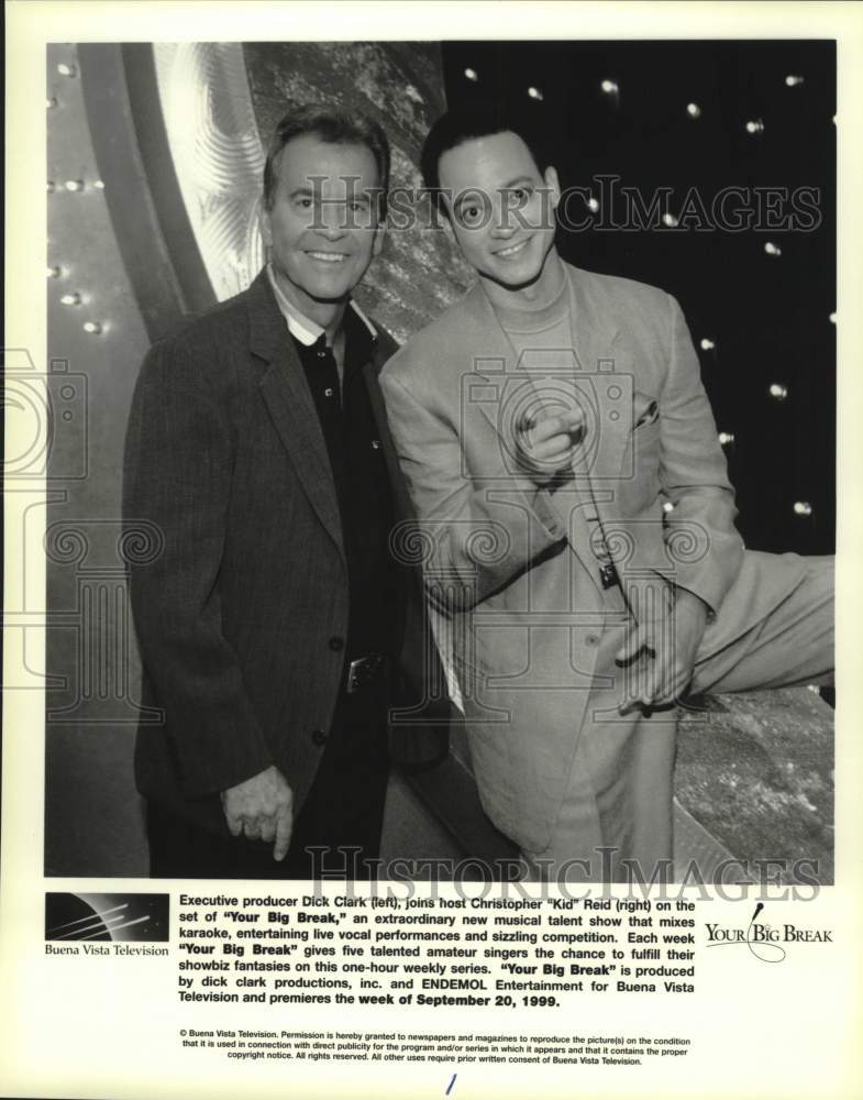 1999 Press Photo Dick Clark & Christopher "Kid" Reid on "Your Big Break"- Historic Images