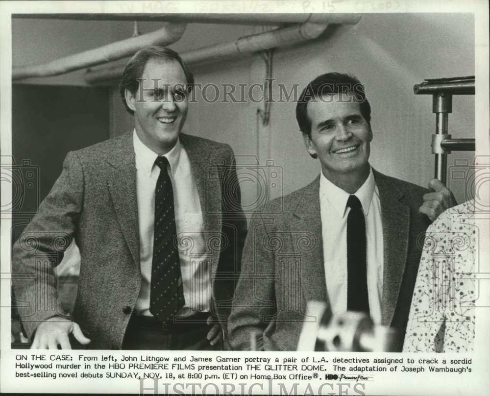 Press Photo John Lithgow &amp; James Garner star in &quot;The Glitter Dome&quot; on HBO - Historic Images