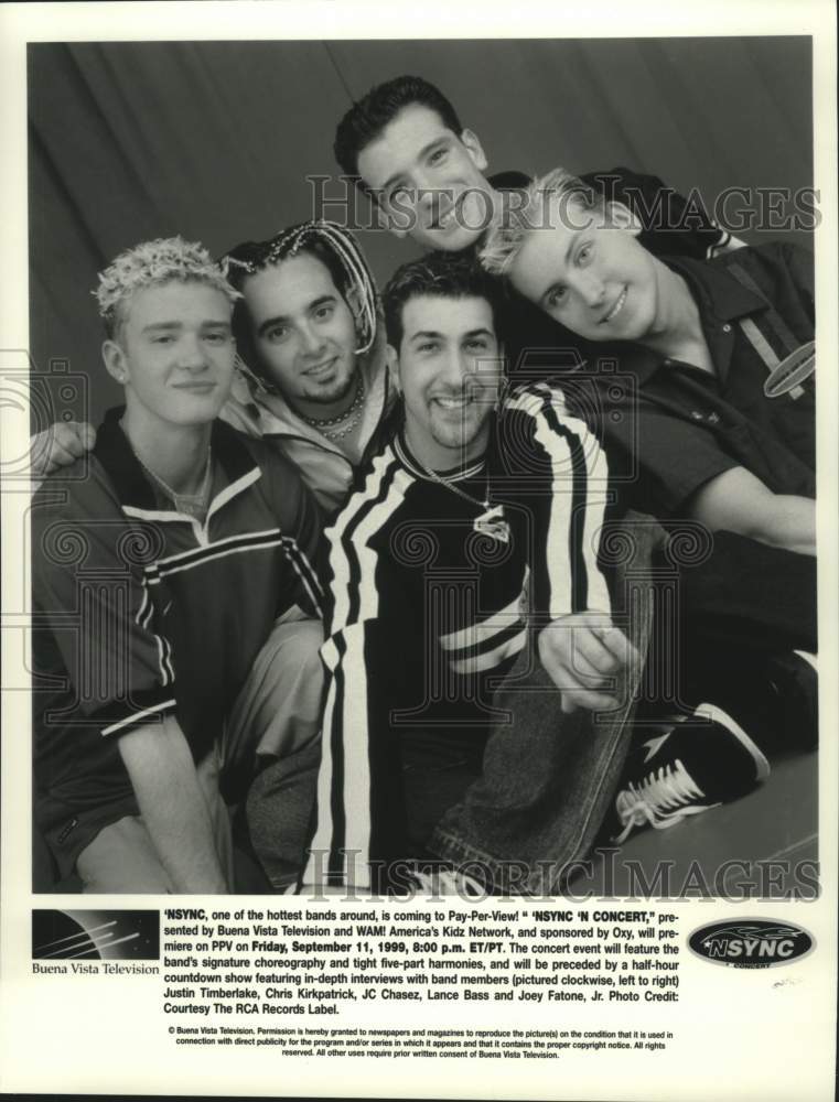 1999 Press Photo Recording artists &#39;NSYNC - tup05034- Historic Images