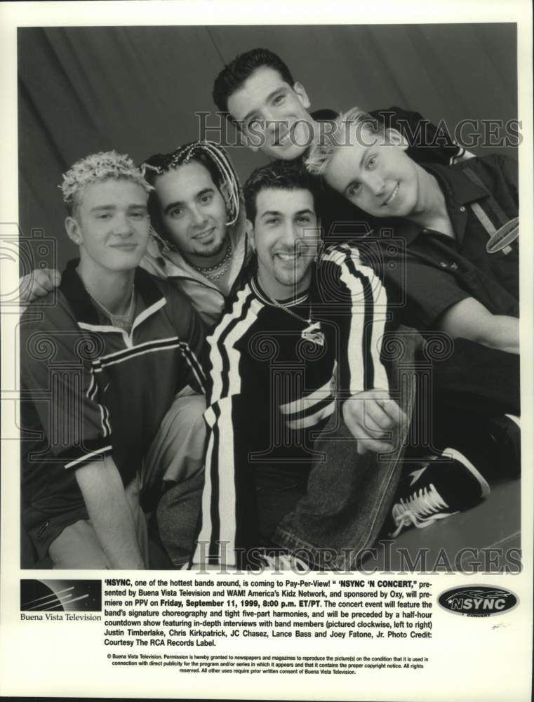 1999 Press Photo Recording artists 'NSYNC - tup05034- Historic Images