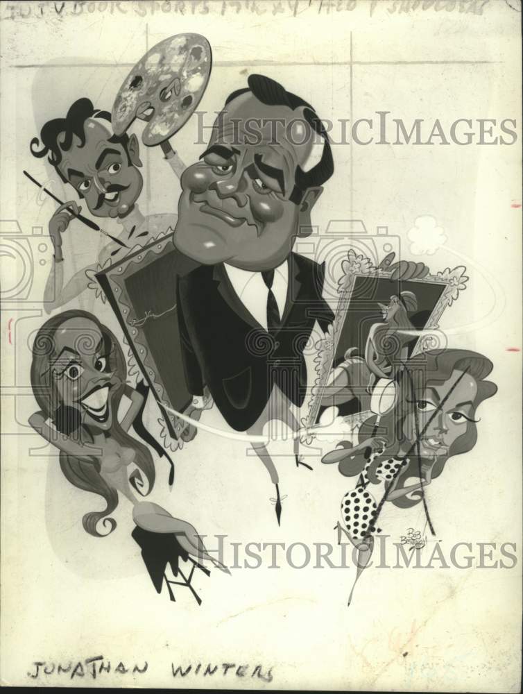 Artist's sketch of Actor Jonathan Winters - Historic Images