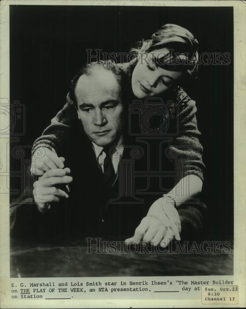 1966 Press Photo E. G. Marshall & Lois Smith star in "The Master Builder" - Historic Images