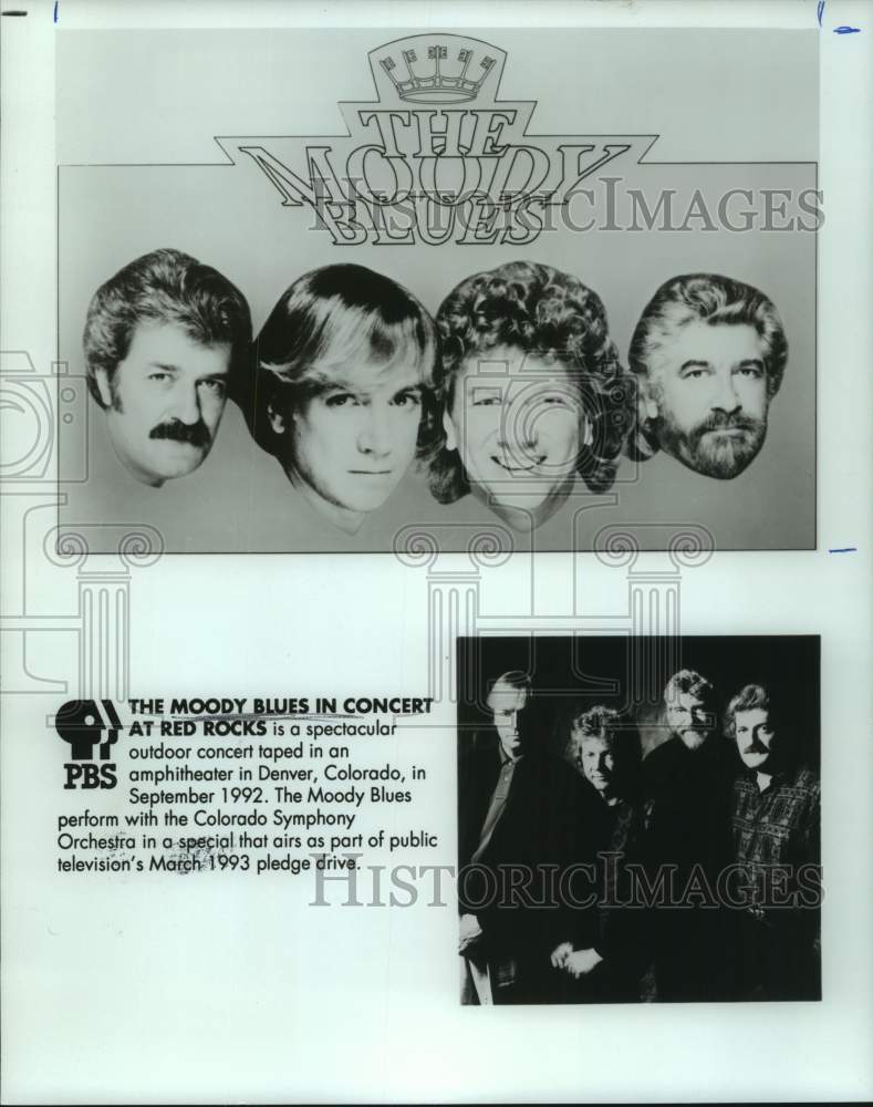 1993 Press Photo The Moody Blues perform concert on PBS Television special - Historic Images