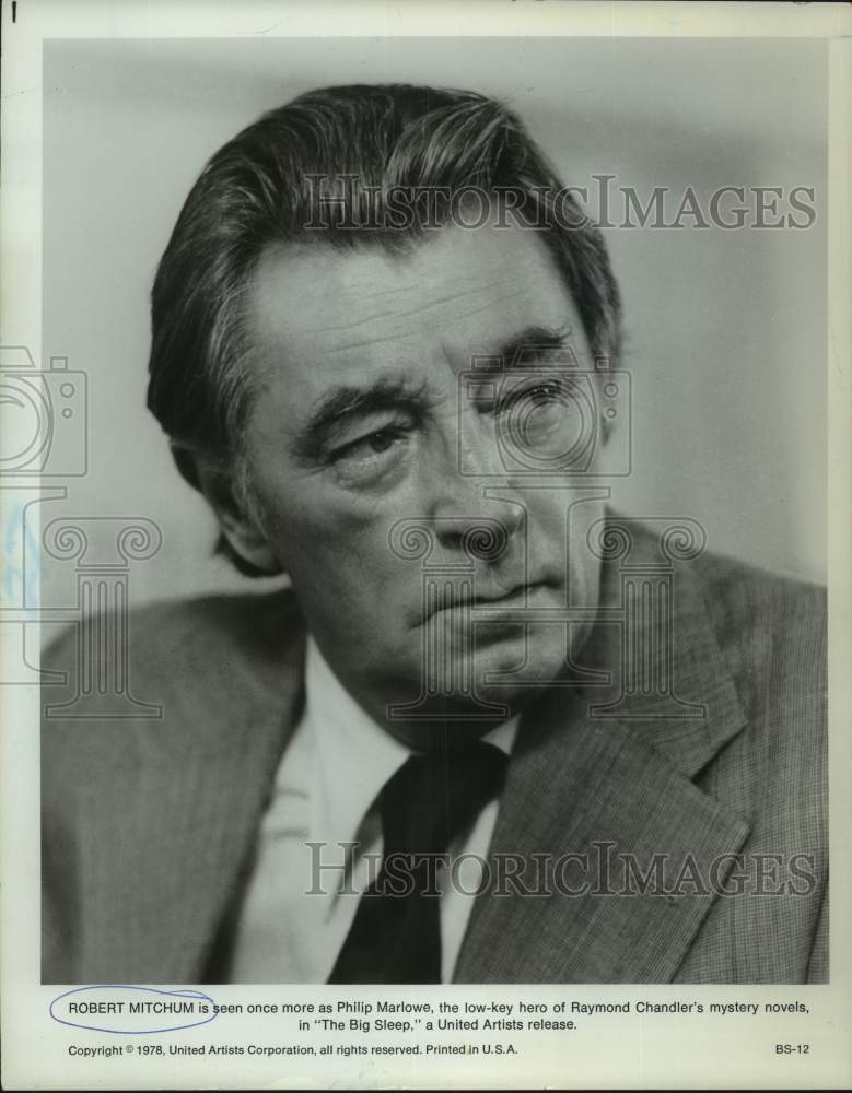 1978 Robert Mitchum stars as Philip Marlowe in "The Big Sleep" - Historic Images