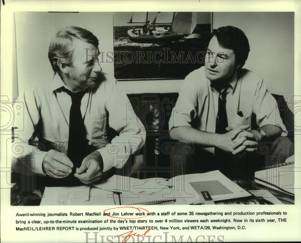 1981 Robert MacNeil and Jim Lehrer of The MacNeil/Lehrer Report - Historic Images