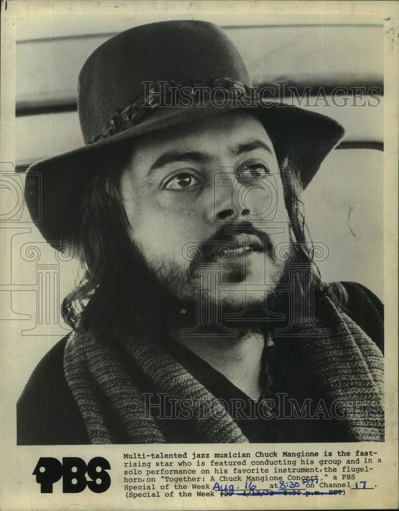 1972 Press Photo Chuck Mangione in "Together: A Chuck Magione Concert" on PBS - Historic Images