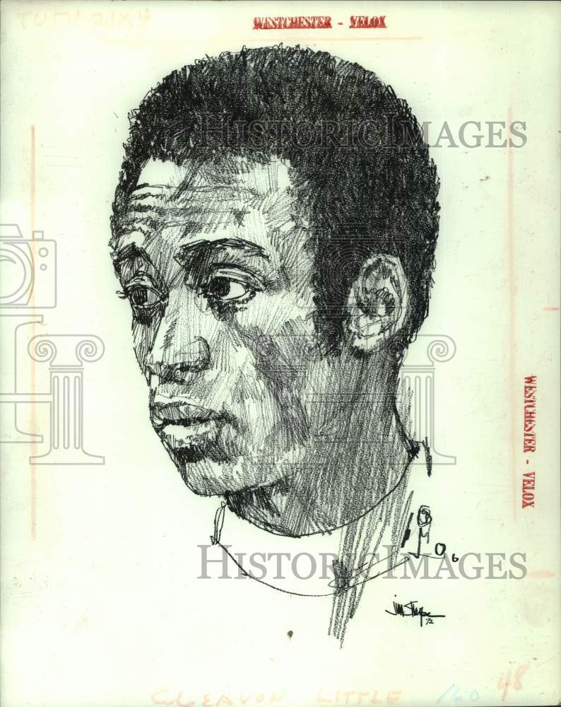 Press Photo Artist&#39;s drawing of actor Cleavon Little - Historic Images