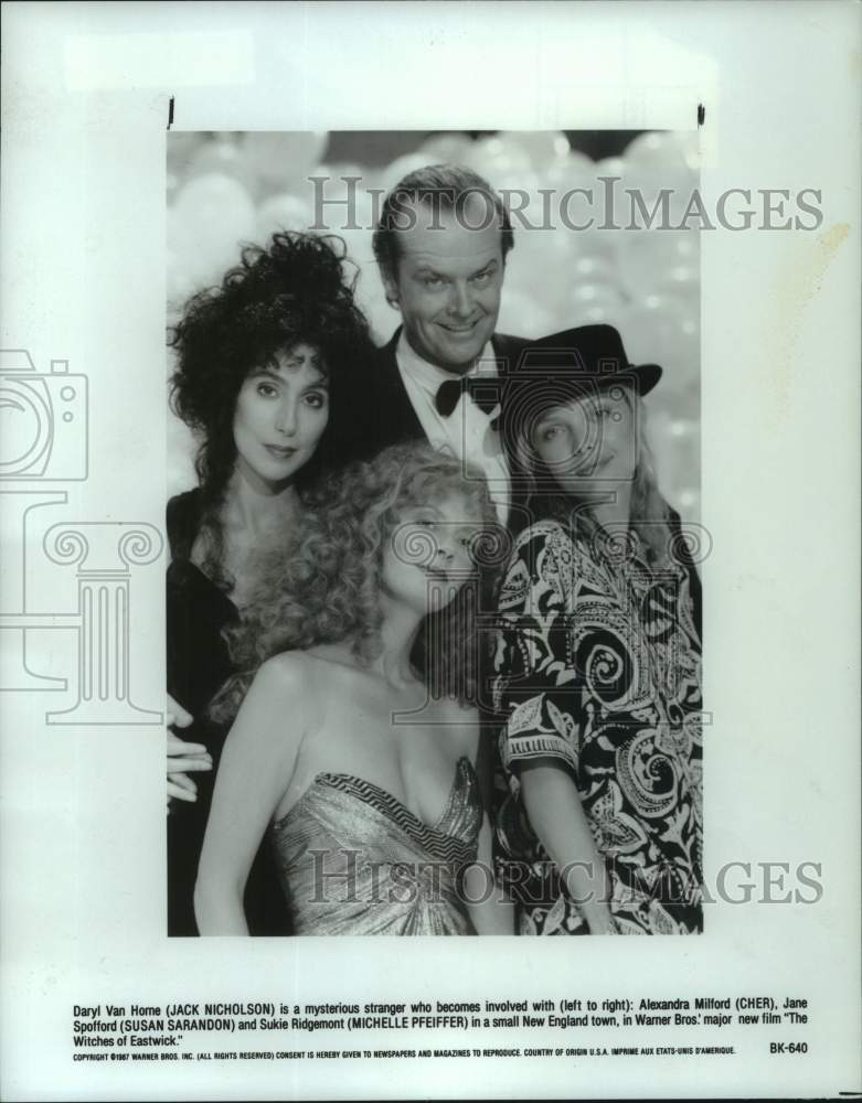 1987 Press Photo Cast of the motion picture, &quot;The Witches of Eastwick&quot; - Historic Images