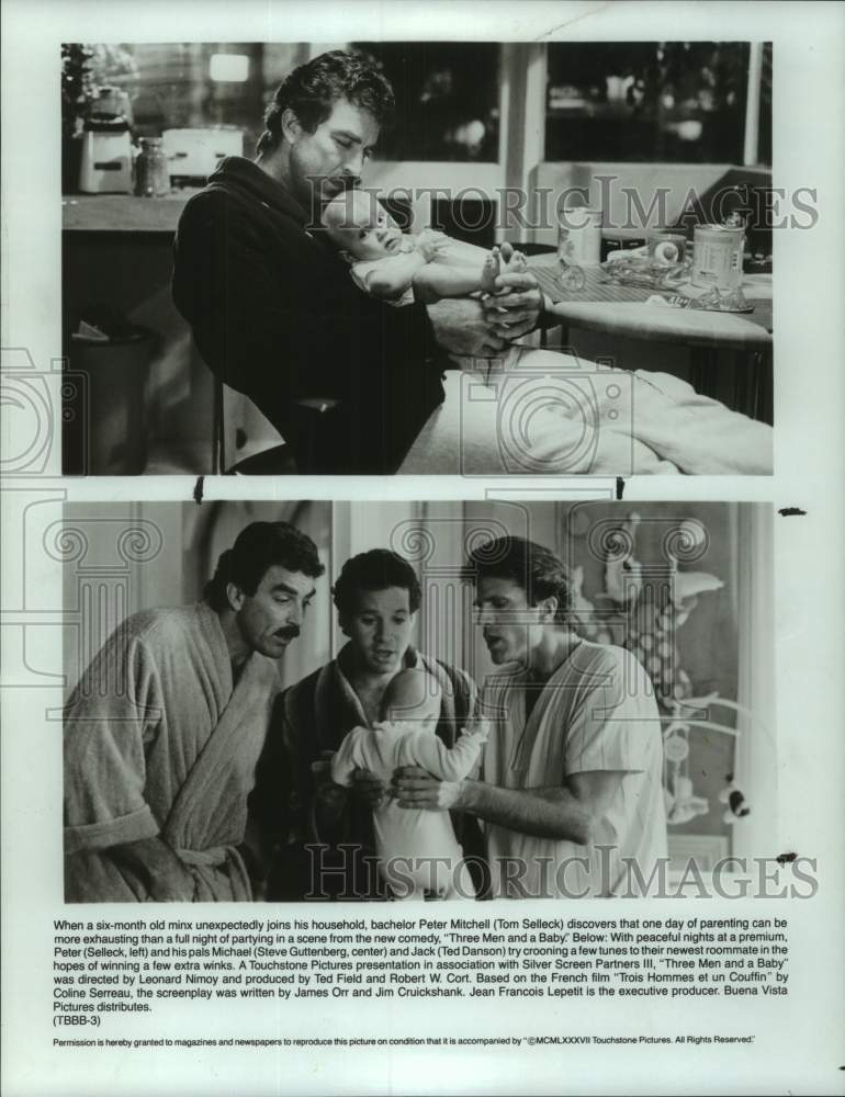 1988 Press Photo Scenes from the motion picture &quot;Three Men and a Baby&quot; - Historic Images