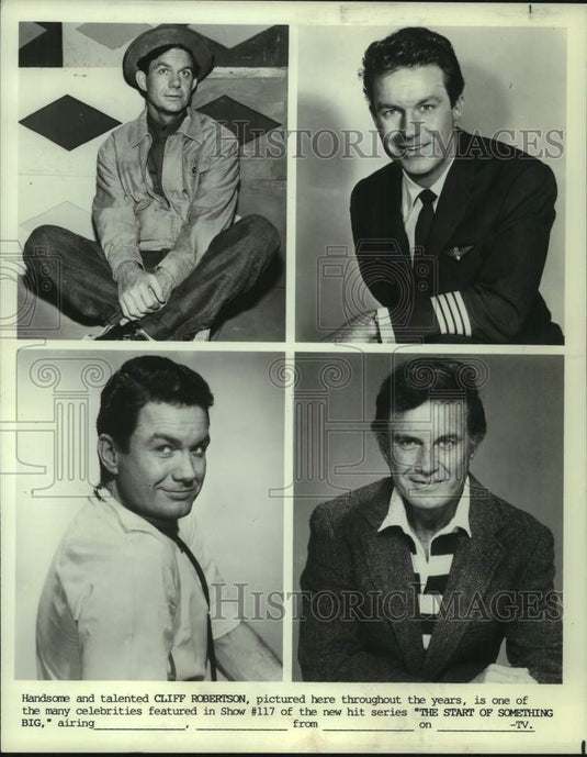 Press Photo Actor Cliff Robertson at various points in his career - Historic Images