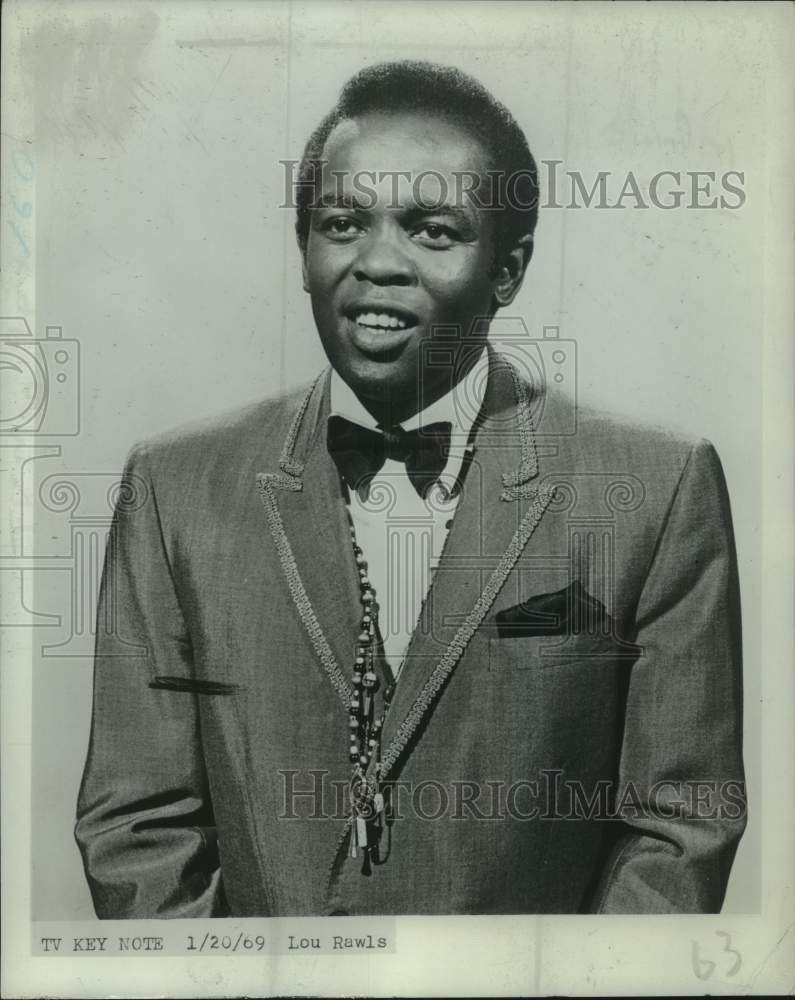 1969 Press Photo Recording artist Lou Rawls hosts TV telethon - Historic Images