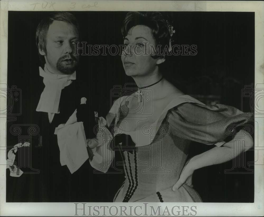 1968 Press Photo Yves Gasc & Marcelle Ranson perform in "Tartuffe" in New York - Historic Images
