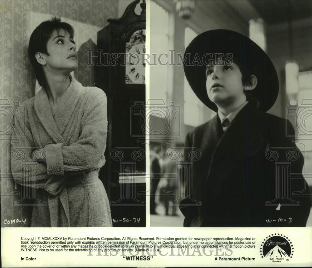 1985 Press Photo Patti LuPone & Lukas Haas in scenes from the movie "Witness" - Historic Images