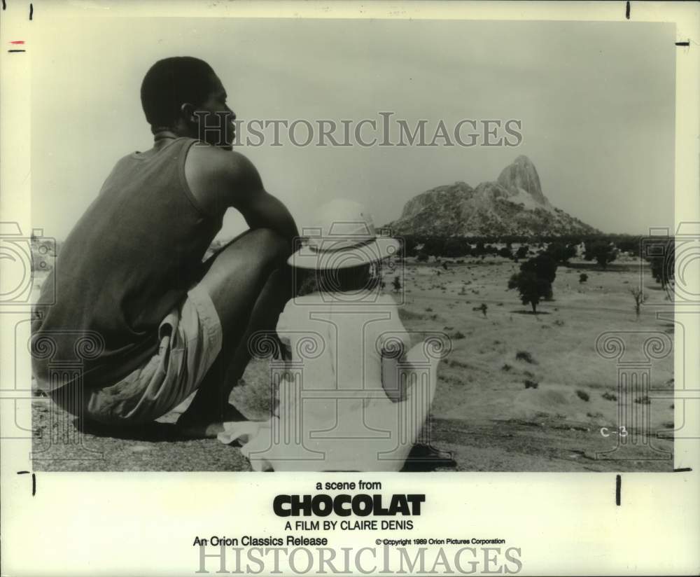 1989 Press Photo Isaach De Bankolé and Cécile Ducasse star in Chocolat - Historic Images