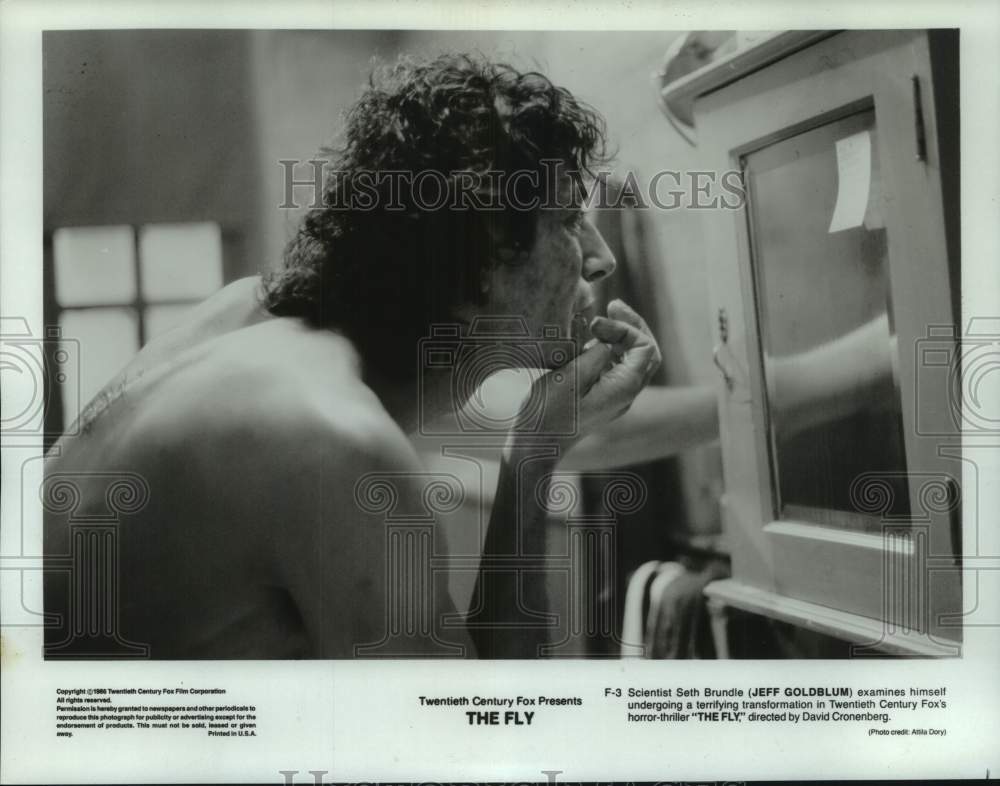 1986 Press Photo Jeff Goldblum in scene from the motion picture &quot;The Fly&quot; - Historic Images