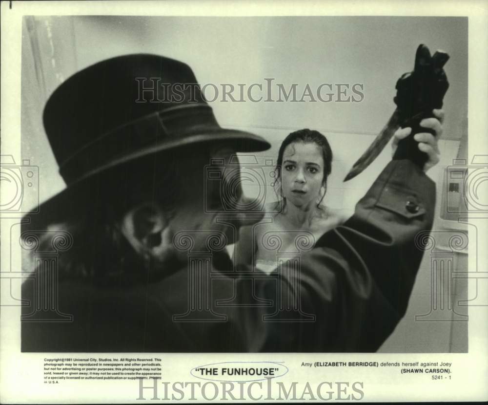 1981 Press Photo Elizabeth Berridge & Shawn Carson costar in "The Funhouse" - Historic Images