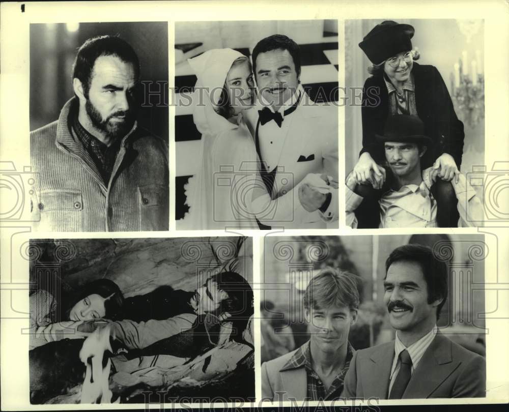 1981 Press Photo Collage of various movie scenes starring Burt Reynolds - Historic Images