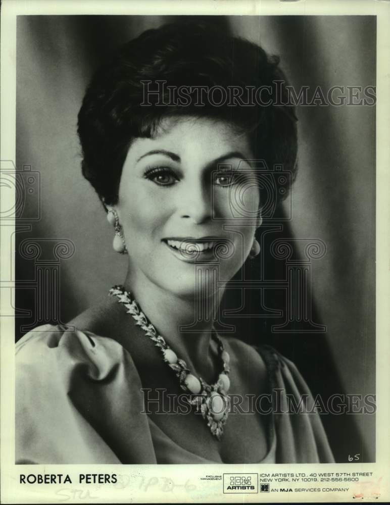 Press Photo Opera singer Roberta Peters - Historic Images