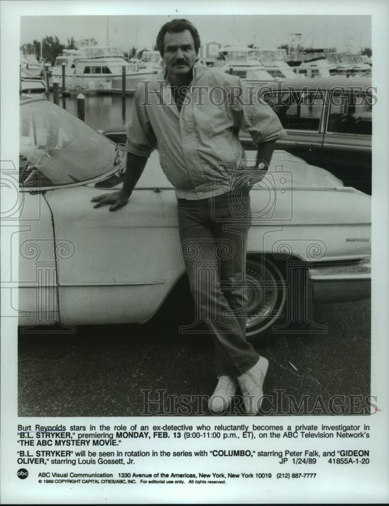 1989 Press Photo Burt Reynolds stars in "B.L. Stryker" on ABC Television - Historic Images