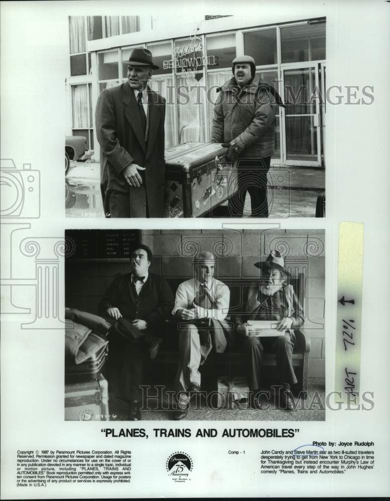 1987 Press Photo Scenes from the movie &quot;Planes, Trains and Automobiles&quot; - Historic Images