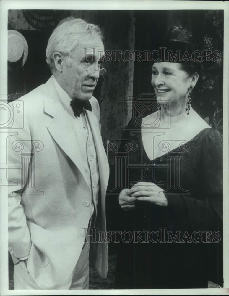 1984 Press Photo Jason Robards & Colleen Dewhurst in You Can't Take It With You - Historic Images