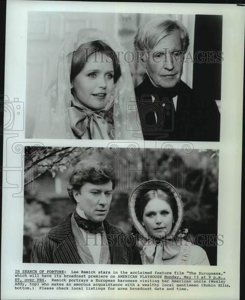 Press Photo Lee Remick, Wesley Addy & Robin Ellis star in "The Europeans" on PBS - Historic Images