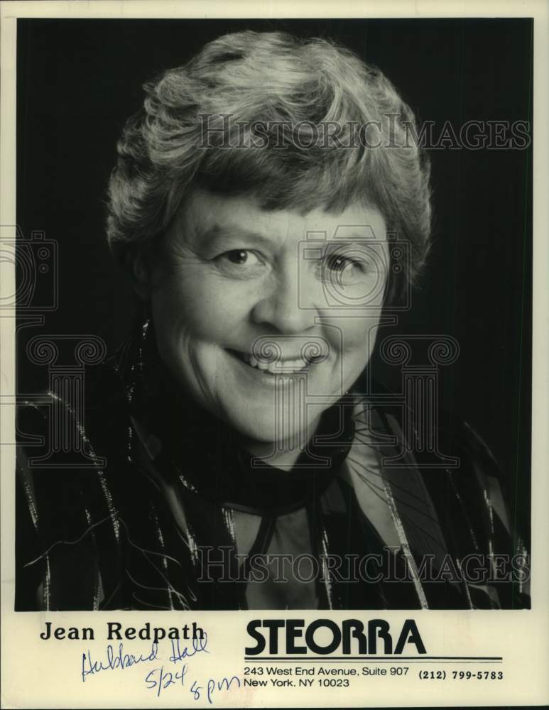 1991 Press Photo New York musical artist Jean Redpath - Historic Images