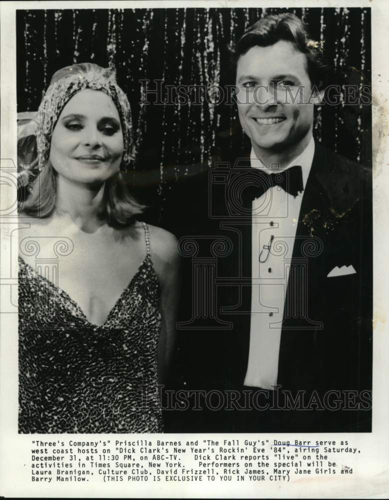 Press Photo Priscilla Barnes & Doug Barr host New Years Eve program on ABC-TV - Historic Images