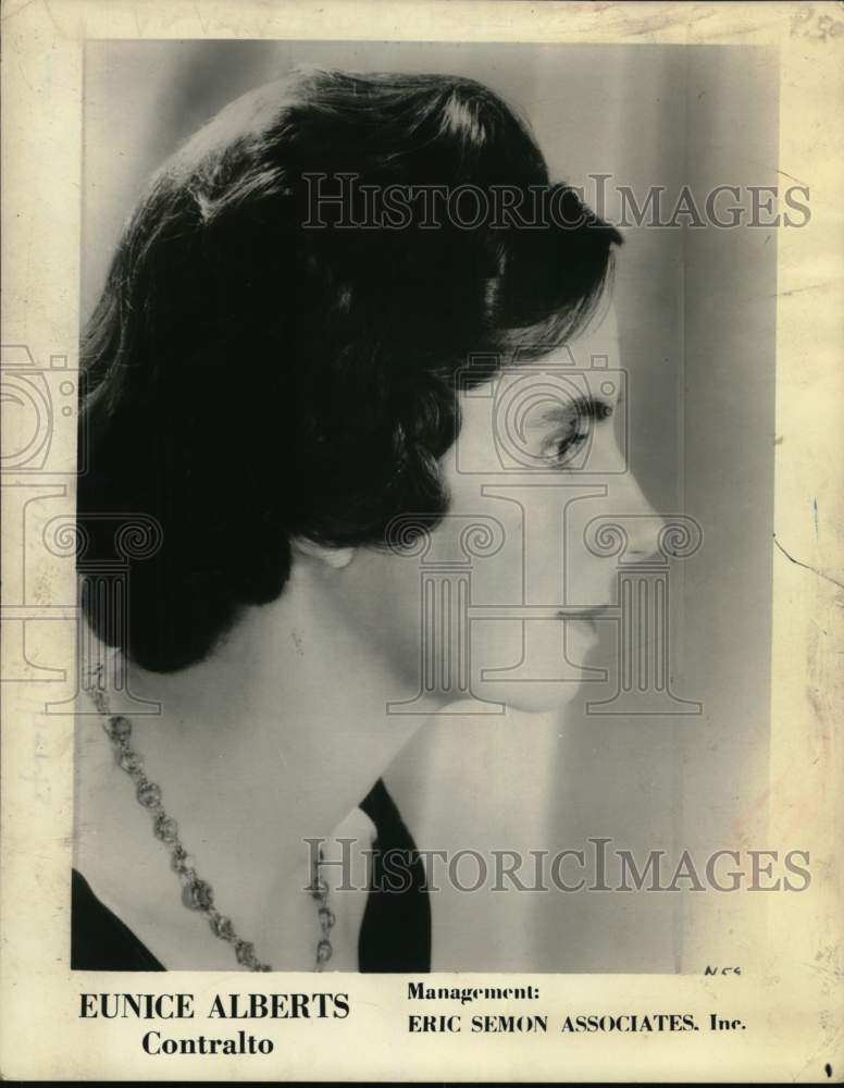 1968 Press Photo Eunice Alberts, Contralto - Historic Images