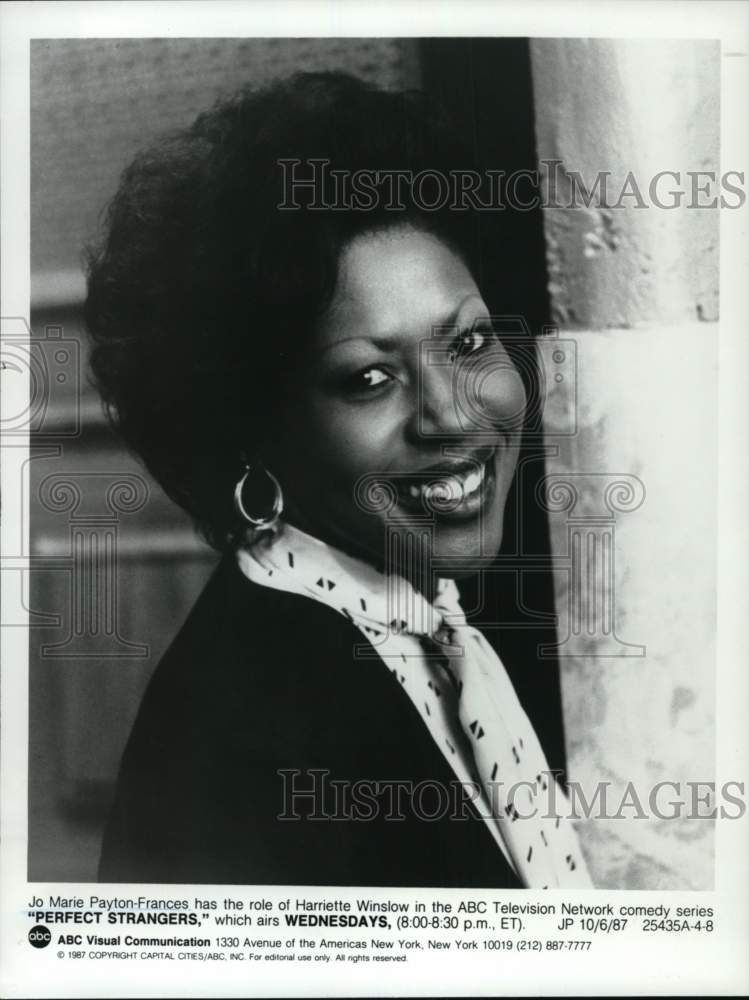 1987 Press Photo Jo Marie Payton-Frances stars in &quot;Perfect Strangers&quot; on ABC-TV - Historic Images