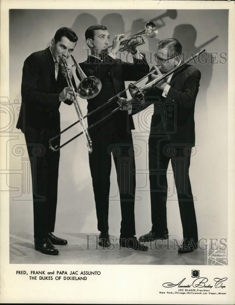 Press Photo Musical artists Dukes of Dixieland - Fred, Frank &amp; Papa Jac Assunto - Historic Images