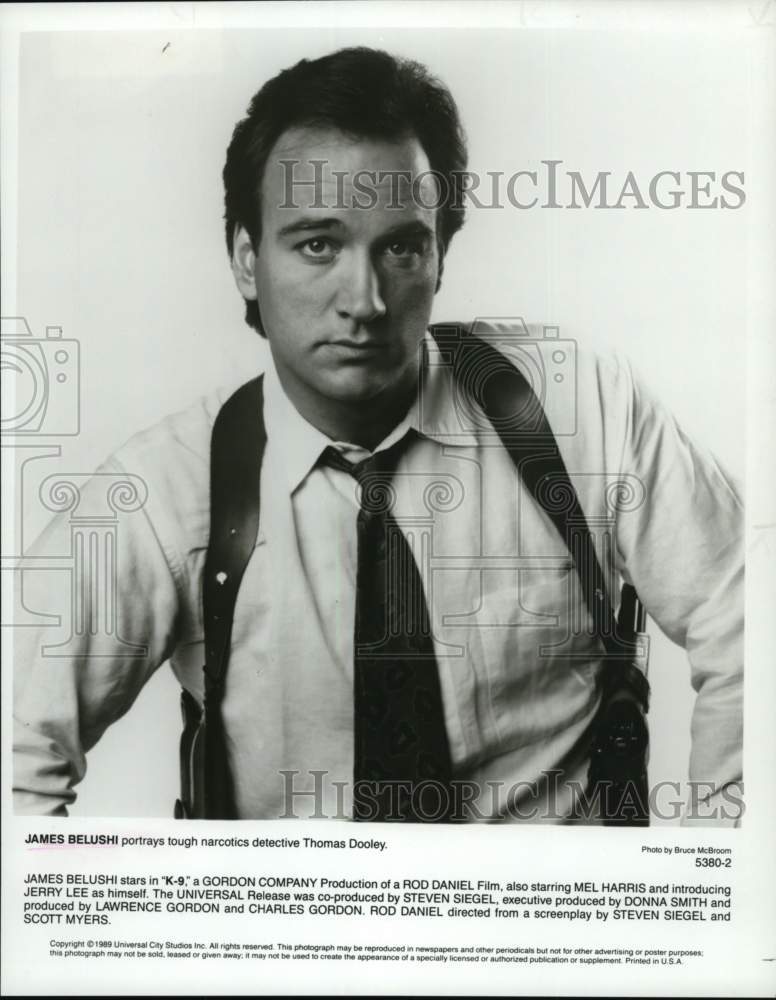 1989 Press Photo James Belushi stars as detective Thomas Dooley in "K-9" - Historic Images