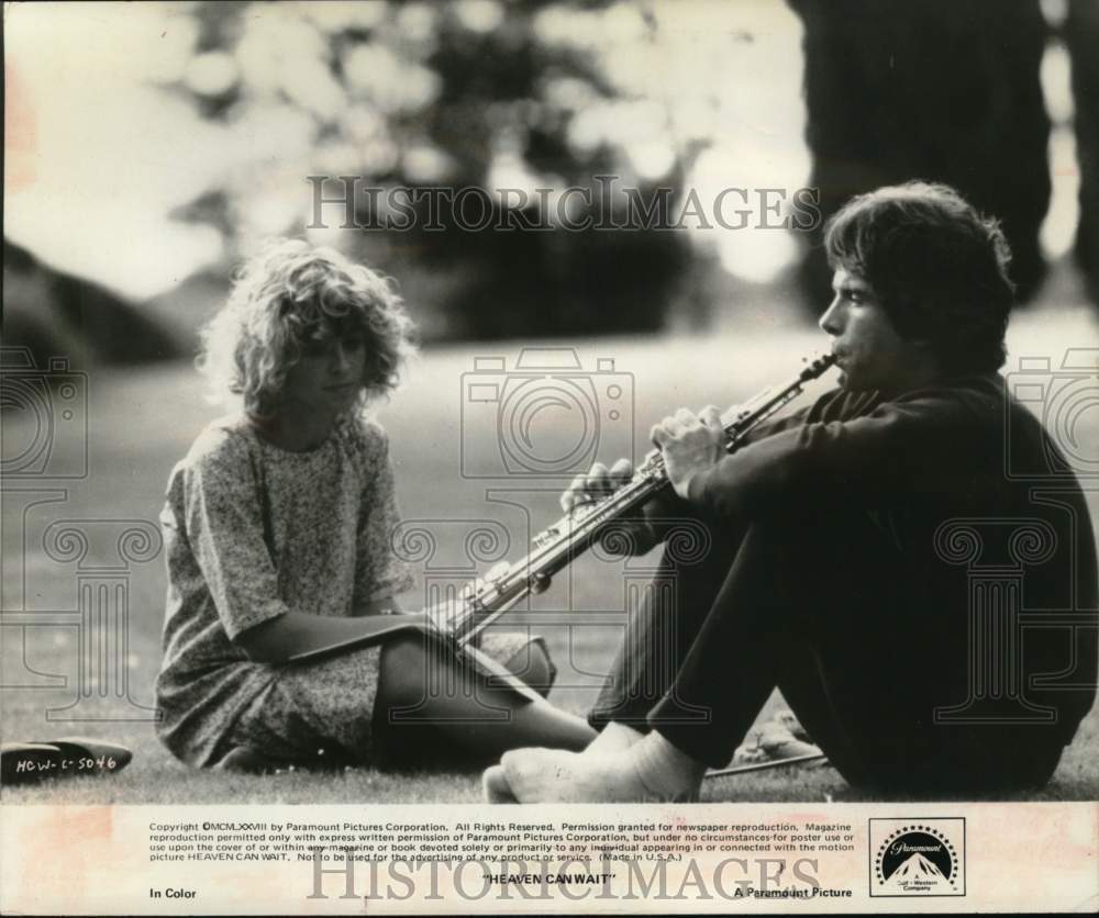 1978 Press Photo Warren Beatty & Julie Christie costar in "Heaven Can Wait" - Historic Images