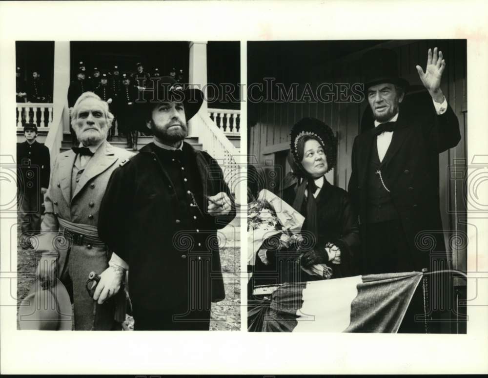 Press Photo Gregory Peck portrays Abraham Lincoln in scenes from movie - Historic Images