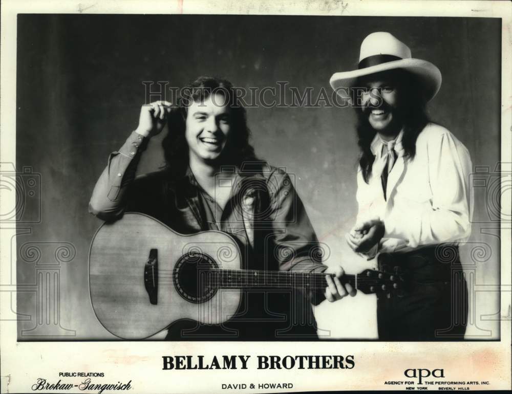 1982 Press Photo Musical artists The Bellamy Brothers, David & Howard - Historic Images
