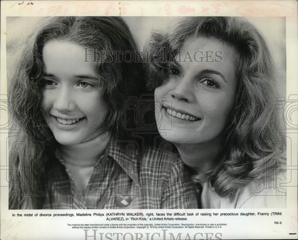 1979 Press Photo Kathryn Walker &amp; Trini Alvarez costar in &quot;Rich Kids&quot; - Historic Images