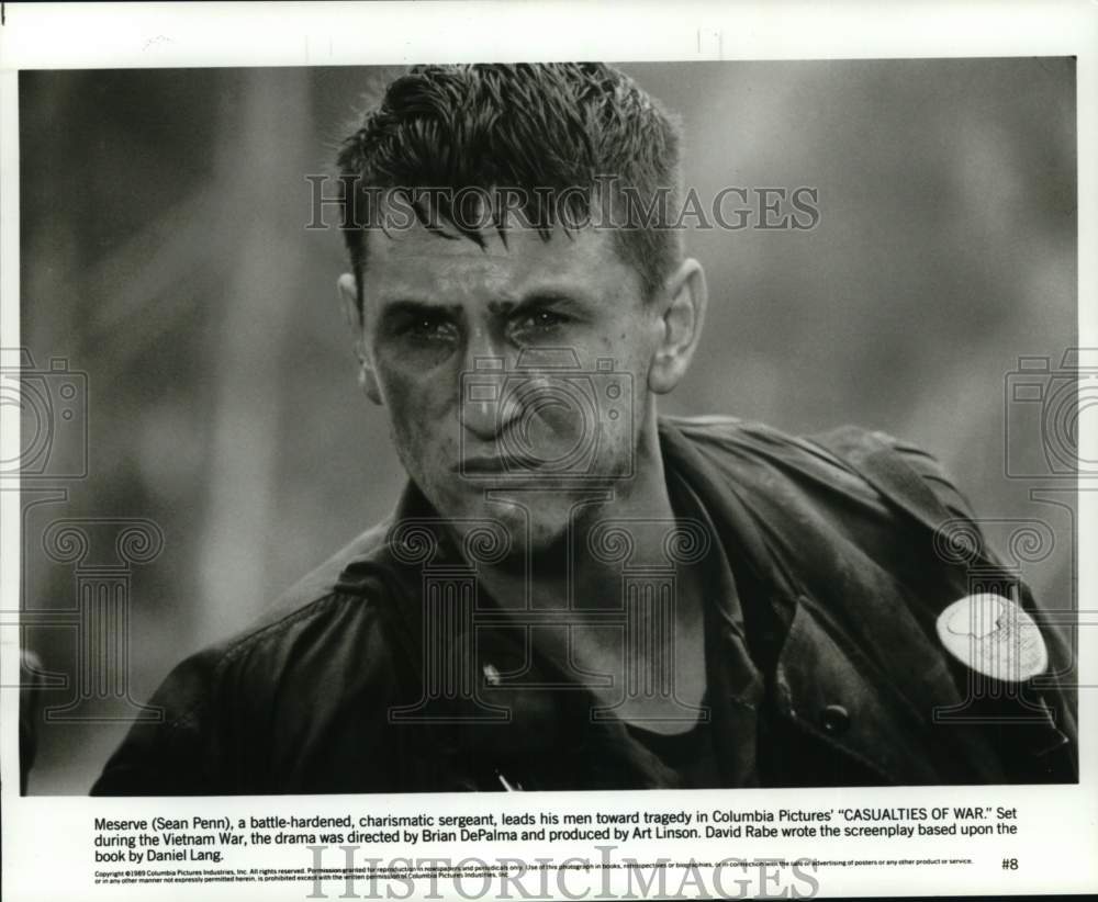 1989 Press Photo Sean Penn stars in "Casualties of War" - Historic Images