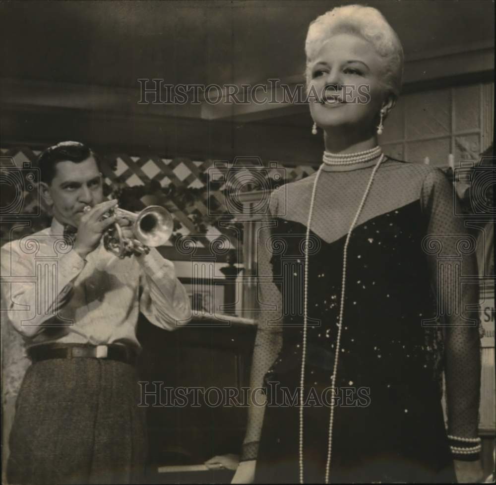 1955 Jack Webb costars with Peggy Lee in movie scene-Historic Images