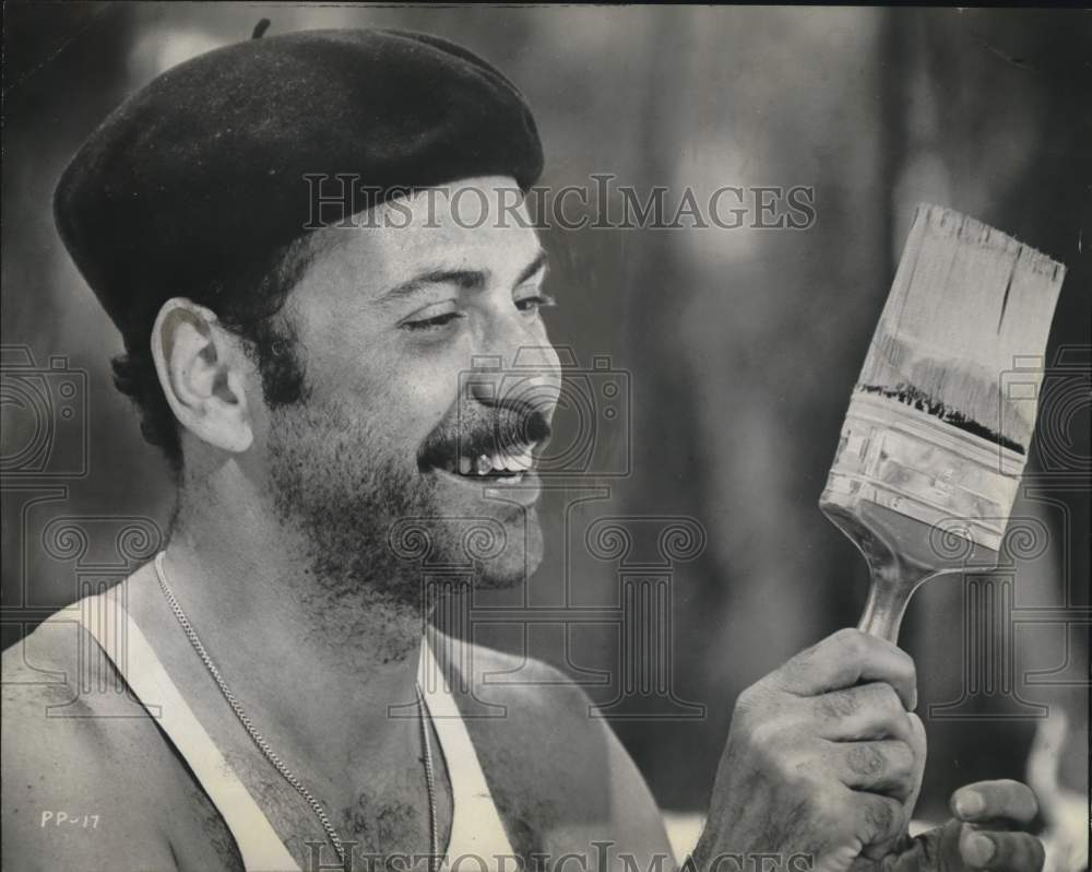 1969 Actor Alan Arkin with paintbrush in movie scene-Historic Images