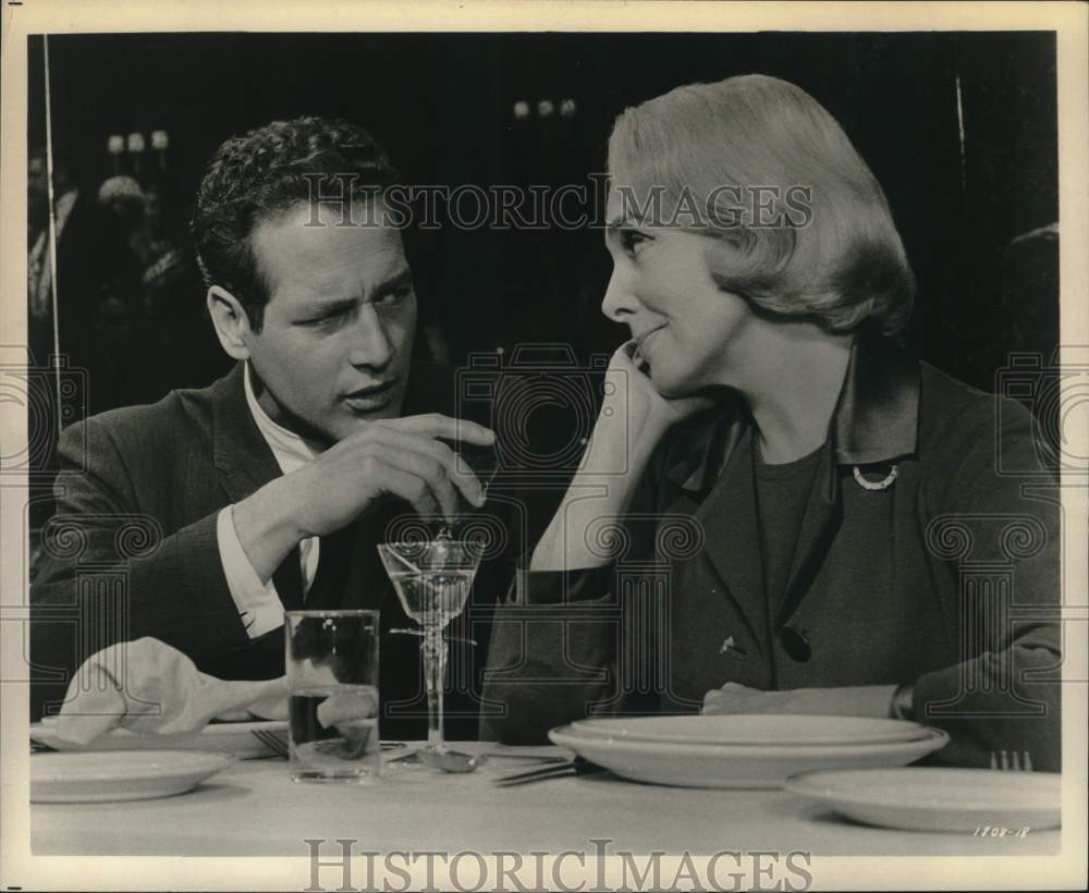 1964 Paul Newman with Micheline Presle in scene from &quot;The Prize&quot;-Historic Images