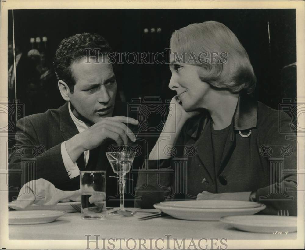 1964 Paul Newman with Micheline Presle in scene from "The Prize"-Historic Images