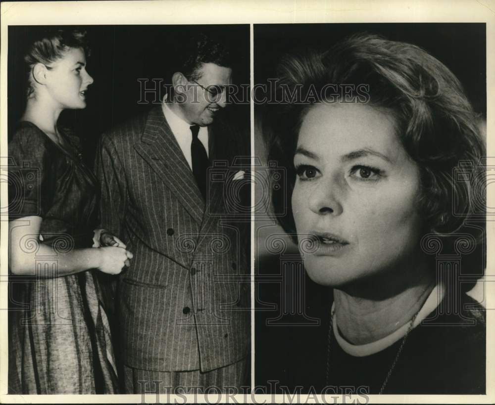 1940 Press Photo Ingrid Bergman of today and of early years talking to Selznick - Historic Images