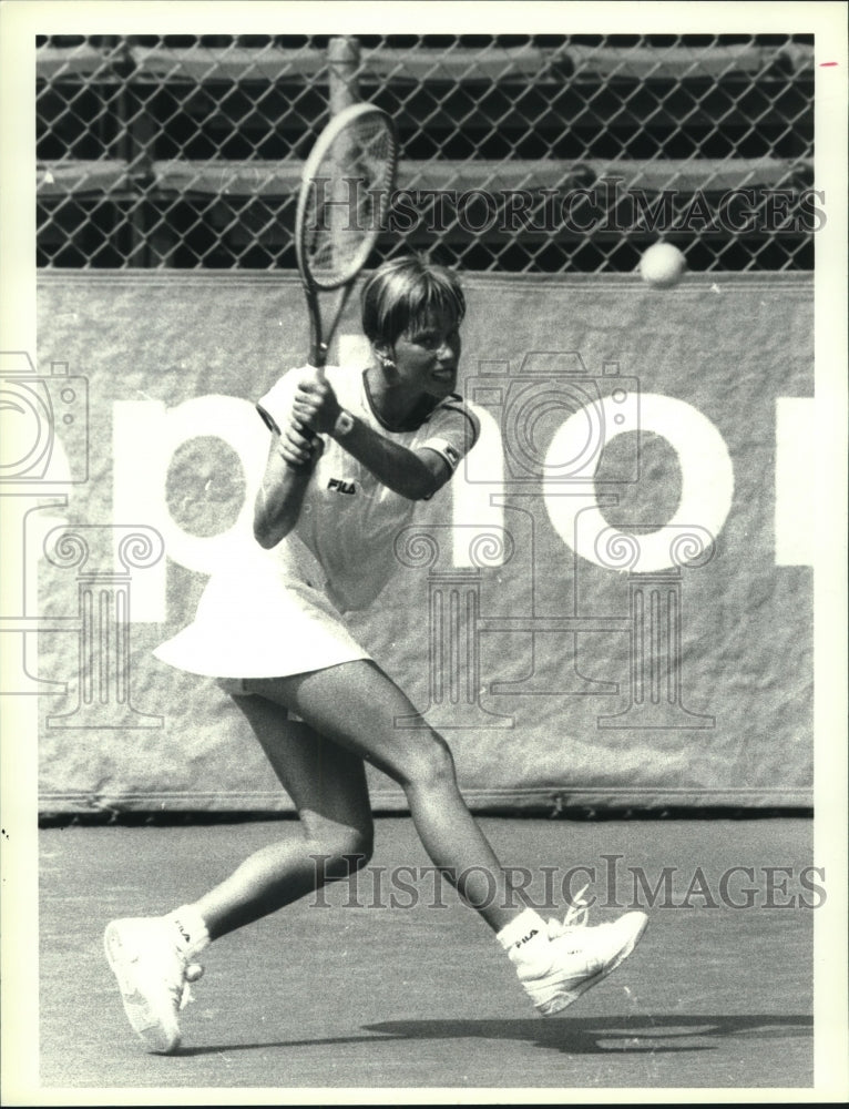 1989 Press Photo Tennis player Ann Grossman during a match that she lost - Historic Images