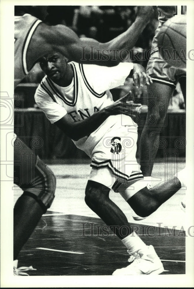 Press Photo Siena New York college basketball player Mark Brown during game- Historic Images